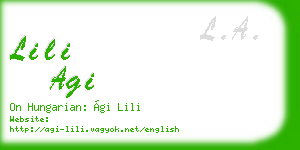 lili agi business card